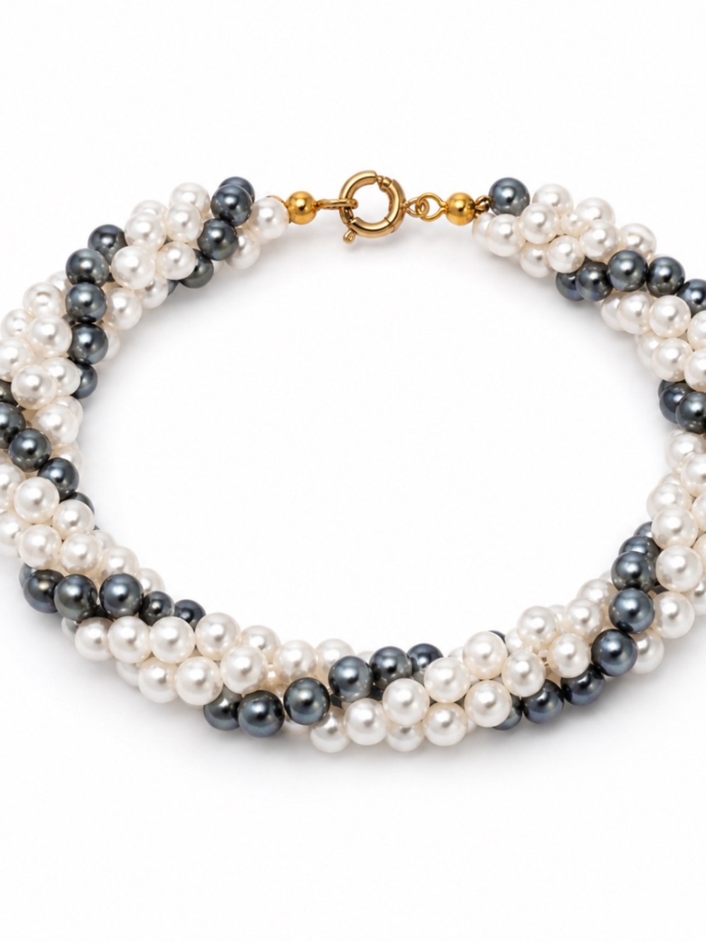 Twisted two tone Pearl bracelet